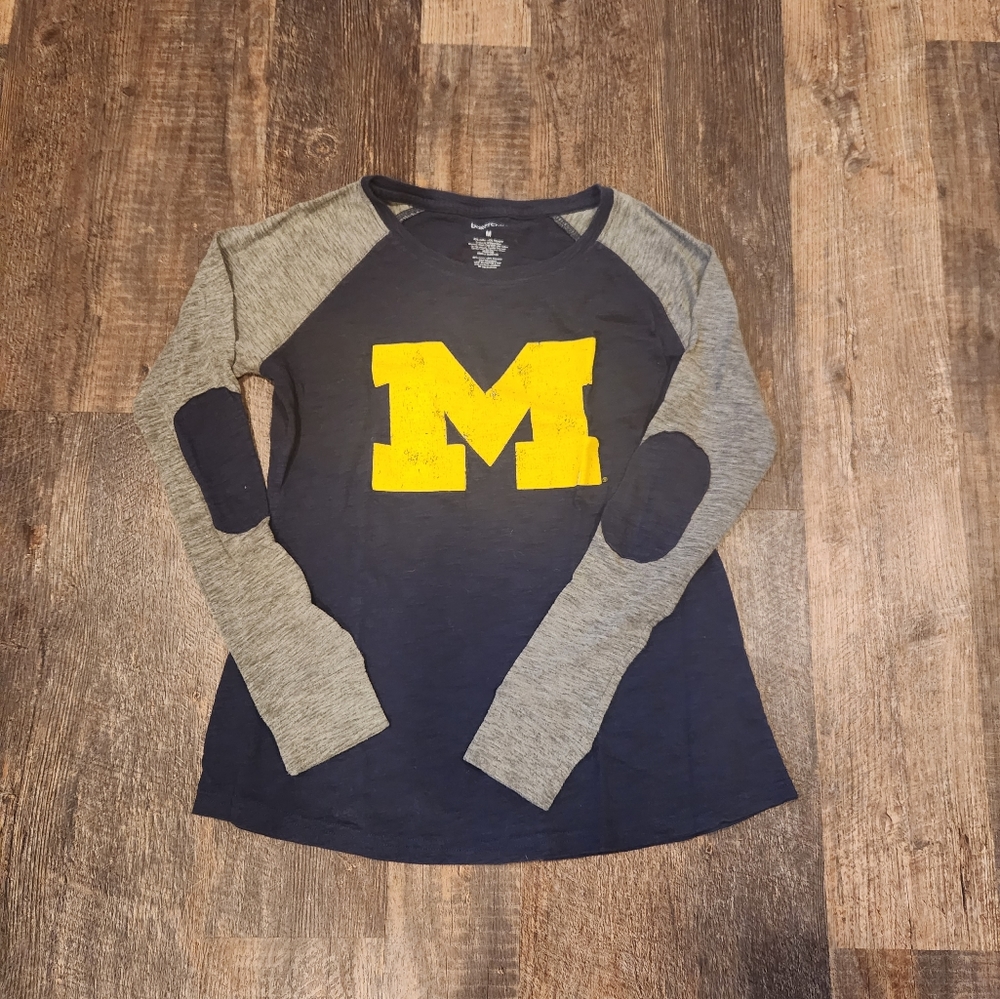 boxercraft University of Michigan Raglan Long Sleeve with Elbow Patches